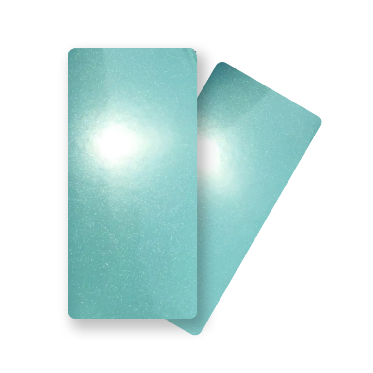Flash Metallic Light Green powder coating sample